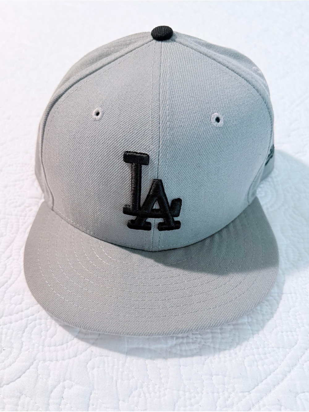 New Era Kids LA Dodgers Light Gray Snapback with Black Logo